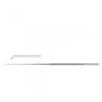 Rhoton Micro Hook Angled 45° - Semi-Sharp Stainless Steel, 18.5 cm - 7 1/4" Tip Size 3 mm
